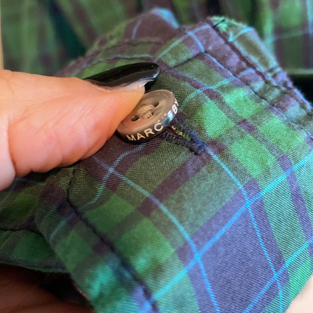 🔥HOST PICK🔥NWT Marc By Marc Jacobs Verdant Multi Plaid Button Up Shrunken Fit - Picture 4 of 9